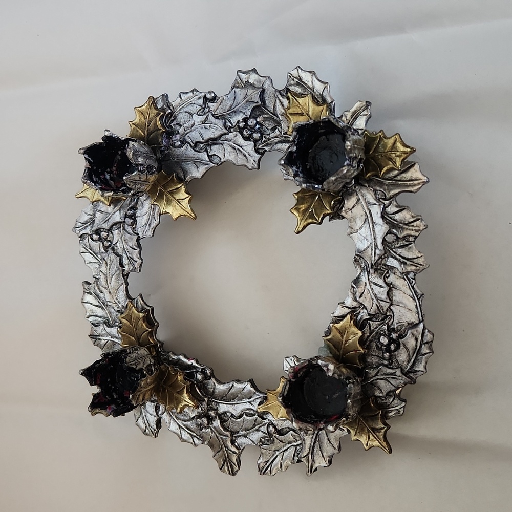 Vintage METZKE Candle Holder with Gold Accents